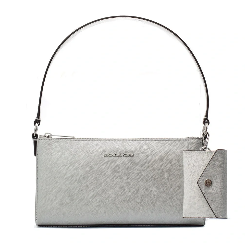 NWT Michael Kors | Vincent Metallic Medium Pouchette Bag With Card Holder $398